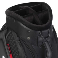 Titleist Jet Black Midsize Staff Golf Cart Bag -Golf Apparel Shop 2020jetblackmidsizestaffcartbagblackred3