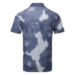 Adidas Flower Mesh Golf Polo Shirt -Golf Apparel Shop Adidas SS23 Flower Mesh Polo HS1131 SHADI715 S White Collegiate Navy Back