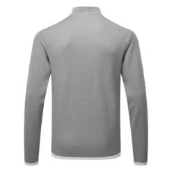 Adidas Microdot 1/4 Zip Golf Sweater -Golf Apparel Shop Adidas SS23 Microdot Quarter Zip Sweater IA4763 SWADI341 S White Grey Three Back