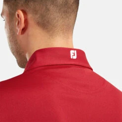FootJoy Stretch Pique Solid Golf Polo Shirt -Golf Apparel Shop FOOTJOY PERF SS SHIRT ATH RED Model 2