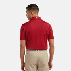 FootJoy Stretch Pique Solid Golf Polo Shirt -Golf Apparel Shop FOOTJOY PERF SS SHIRT ATH RED Model 3