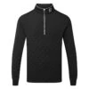 FootJoy Diamond Jacquard Chill-Out 1/4 Zip Golf Pullover -Golf Apparel Shop FootJoy SS22 Diamond Jacquard Chill Out 1 4 Zip Golf Sweater Black Grey 88451 Front
