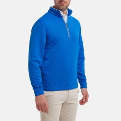 FootJoy Diamond Jacquard Chill-Out 1/4 Zip Golf Pullover 11 FootJoy Diamond Jacquard Chill-Out 1/4 Zip Golf Pullover -Golf Apparel Shop FootJoy SS22 Diamond Jacquard Chill Out 1 4 Zip Golf Sweater Cobalt White 88454 model 1
