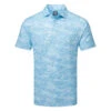 FootJoy Cloud Camo Lisle Golf Polo Shirt -Golf Apparel Shop FootJoy SS23 Cloud Camo Lisle Polo Shirt 80004 SHFOO238 S True Blue Front