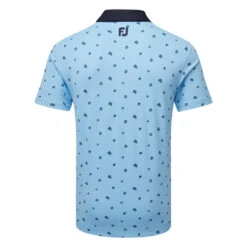 FootJoy Scattered Floral Pique Golf Polo Shirt -Golf Apparel Shop FootJoy SS23 Scattered Floral Pique Polo Shirt 80042 SHFOO231 S True Blue Navy Back