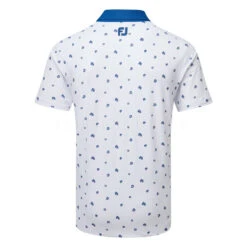 FootJoy Scattered Floral Pique Golf Polo Shirt 7 FootJoy Scattered Floral Pique Golf Polo Shirt -Golf Apparel Shop FootJoy SS23 Scattered Floral Pique Polo Shirt 80043 SHFOO236 S White Twilight Back
