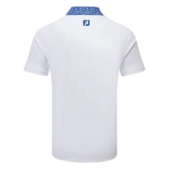FootJoy Tossed Tulip Trim Pique Golf Polo Shirt 7 FootJoy Tossed Tulip Trim Pique Golf Polo Shirt -Golf Apparel Shop FootJoy SS23 Tossed Tulip Trim Pique Polo Shirt 80025 SHFOO235 S White Twilight Back