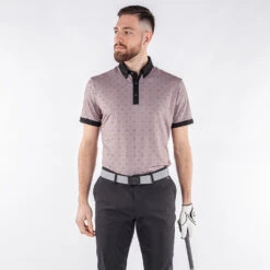 Galvin Green Marlow Golf Polo Shirt -Golf Apparel Shop Galvin Green AW22 Marlow Polo Shirt G136177 SHGAL569 L Sharkskin Black Model 1