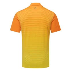 J.Lindeberg Lowell Golf Polo Shirt -Golf Apparel Shop J.Lindeberg SS23 Lowell Slim Fit Polo GMJT07524 I068 SHLIN192 Russet OrangeBlazing Yellow Back