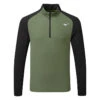 Mizuno Winter Breeze Bloc 1/4 Zip Golf Sweater -Golf Apparel Shop Mizuno AW22 Winter Breeze Bloc 1 4 Zip 52GA2504 39 SWMIZ047 L Olive Black Front