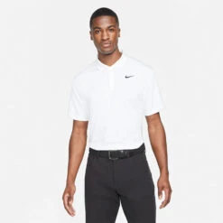 Nike Dry Victory Solid Golf Polo Shirt -Golf Apparel Shop Nike SS22 Dry Victory Solid Golf Polo Shirt DH0822 100 M White Black Model 1