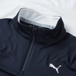 Puma Gamer Colour Block 1/4 Zip Golf Popover -Golf Apparel Shop PUMA SS22 Gamer Colorblock 1 4 Zip Sweater Code 532985 02 SWPUM236 M Navy Blazer Bright White Detail