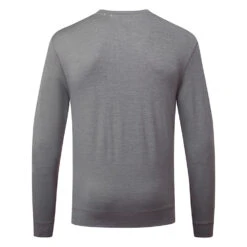 Puma Cloudspun Crew Golf Popover -Golf Apparel Shop Puma AW22 Cloudspun Crewneck Sweater 535458 07 SWPUM265 Quiet Shade Heather Sunset Pink Heather S Back