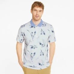 Puma MATTR Lowlands Golf Polo Shirt 11 Puma MATTR Lowlands Golf Polo Shirt -Golf Apparel Shop Puma AW22 Matte Lowlands Polo 535453 02 SHPUM637 Bright White Lavendar Pop S Model 1