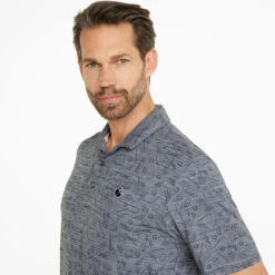 Puma AP Cloudspun King Golf Polo Shirt -Golf Apparel Shop Puma SS22 AP King Cloudspun Polo Shirt 535505 01 Code SHPUM631 L Navy Blazer Heathe Model 2