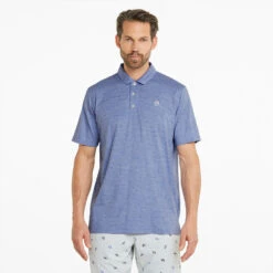Puma AP Cloudspun King Golf Polo Shirt -Golf Apparel Shop Puma SS22 AP King Cloudspun Polo Shirt 535505 02 Code SHPUM632 L Lavender Pop Heather Model 1
