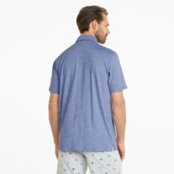 Puma AP Cloudspun King Golf Polo Shirt -Golf Apparel Shop Puma SS22 AP King Cloudspun Polo Shirt 535505 02 Code SHPUM632 L Lavender Pop Heather Model 3