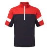 Sunderland Cortina 1/2 Zip SS Golf Wind Top -Golf Apparel Shop Sunderland AW22 Cortina Half Sleeve Windproof Top SUNMW85 COR WTSUN053 M Navy Red White Front