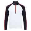 Sunderland Aspen Mid Layer Golf Top -Golf Apparel Shop Sunderland White Navy Red SUNMM39 ASP FRONT