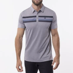 TravisMathew Private Dock Golf Polo Shirt 11 TravisMathew Private Dock Golf Polo Shirt -Golf Apparel Shop Travis Mathew SS21 Private Dock Golf Polo Shirt 1MW149 SHTRA054 M Heather Medium Grey Model 1