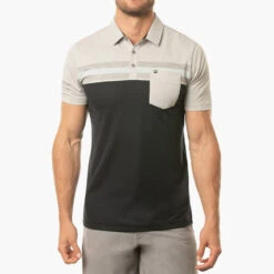 TravisMathew Salad Days Golf Polo Shirt -Golf Apparel Shop Travis Mathew SS21 Salad Days Golf Polo Shirt 1MW110 SHTRA056 S Heather Light Grey Model 1
