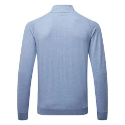 TravisMathew Zachary 1/2 Zip Golf Sweater -Golf Apparel Shop Travis Mathew SS22 Zachary Sweater 1MQ470 4HLB Code SWTRA017 M Heather Light Blue back