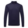 Under Armour Fleece 1/4 Zip Golf Sweater -Golf Apparel Shop Under Armour AW22 1 4 Zip Sweater 1373358 410 SWUND174 XXL Midnight Navy Black Front