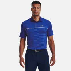 Under Armour Playoff 2.0 Hollen Stripe Golf Polo Shirt -Golf Apparel Shop Under Armour AW22 Playoff 2.0 Hollen Stripe Polo Shirt 1327037 489 SHUND298 Bauhaus Blue Versa Blue Oxford Blue Model 1