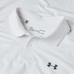 Golf Apparel Shop -Golf Apparel Shop Under Armour SS19 Performance 2.0 Polo Shirt 1342080 112 Code SHUND123 WhitePitch Grey detail