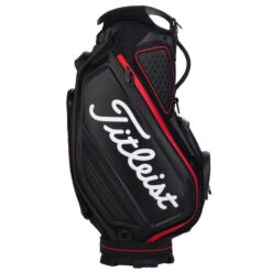 Titleist Jet Black Golf Tour Staff Bag -Golf Apparel Shop jetblackstafftourbagblackred4