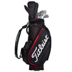 Titleist Jet Black Golf Tour Staff Bag -Golf Apparel Shop jetblackstafftourbagblackred6